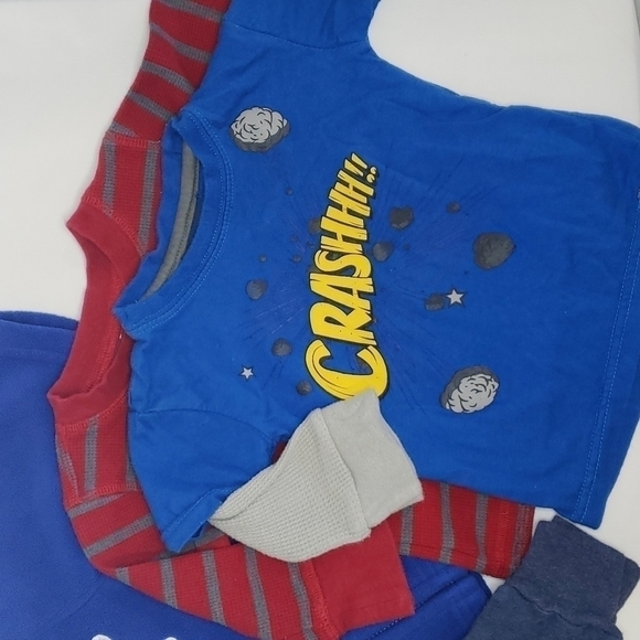 𝅺5/$30 BUNDLE Fleece Hoodie Jacket + Long Sleeve T Shirts Thermal + Pants - Picture 2 of 3